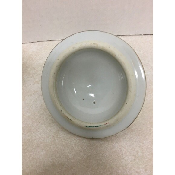 Vintage Chinese Gold Trimmed Hand Painted Dragon Phoenix Mug Tea Cup With Lid - Picture 6 of 9